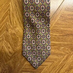 GAP Men's‎ Silk Tie - Green, Red, Blue Geometric Circles, USA Made